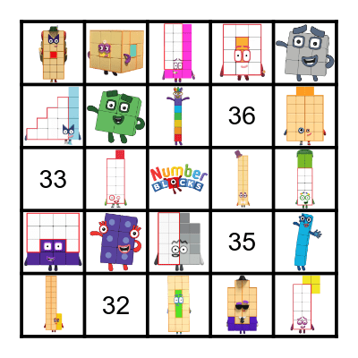 Numberblocks Bingo Card