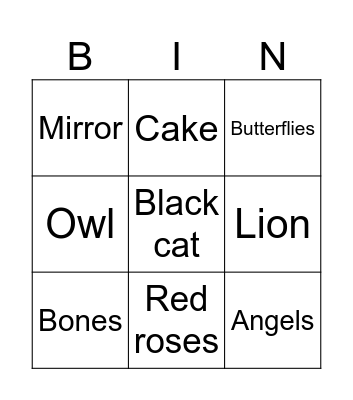 SYMBOLS Bingo Card