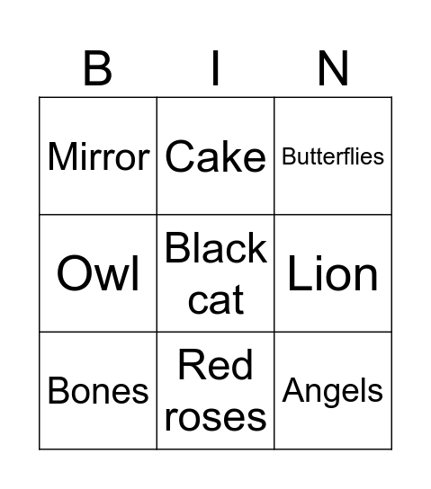 SYMBOLS Bingo Card