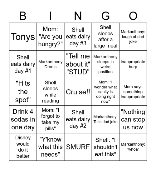 CRUISE BINGO Card