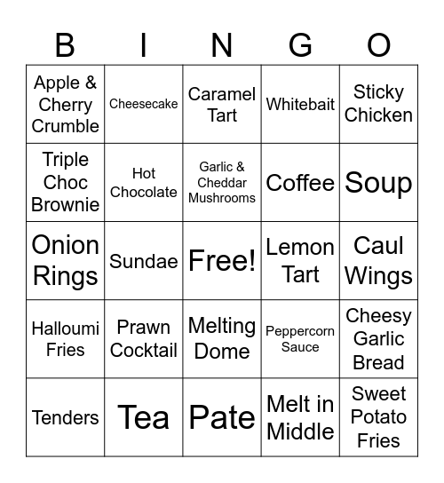 Upsell Bingo Card