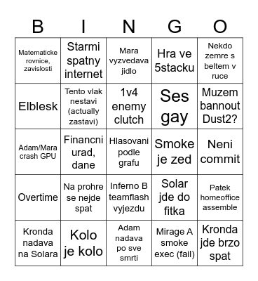 CS2 Bingo Card