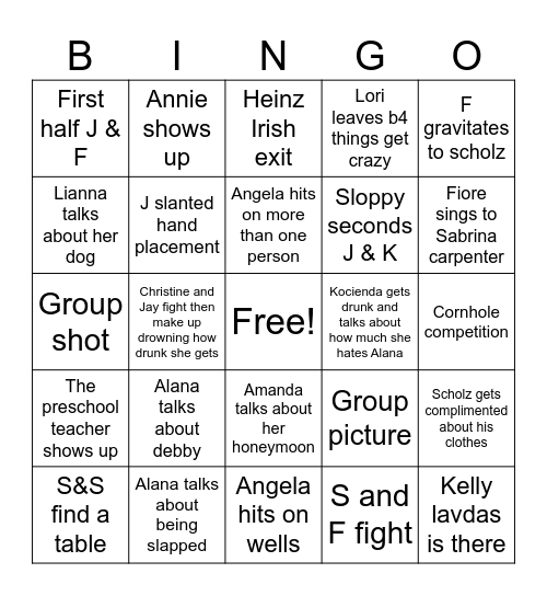 HH Bingo Card