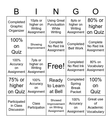 Lee...ding to Success Bingo Card