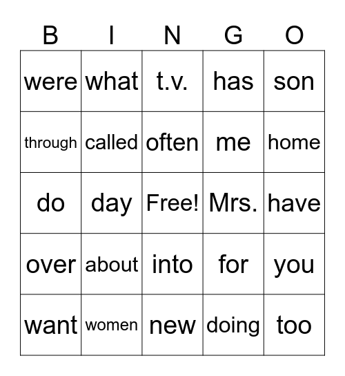 40 Bingo Card