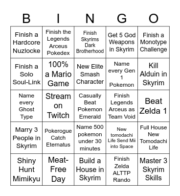 March 2025 Bingo Card