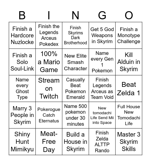 March 2025 Bingo Card