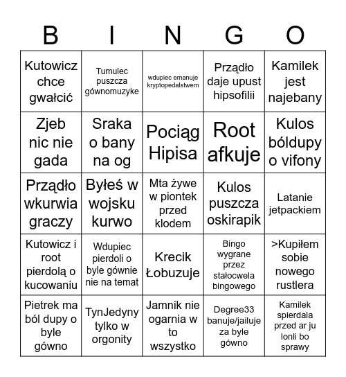 Zjeby z MTA bingo Card