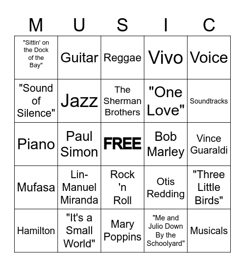 Composer Bingo 2024-2025 Bingo Card