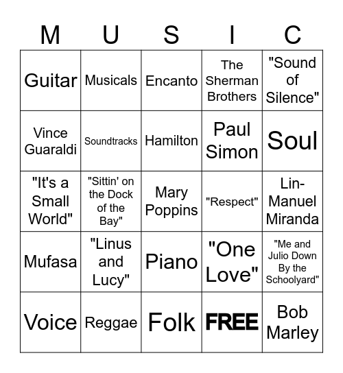 Composer Bingo 2024-2025 Bingo Card