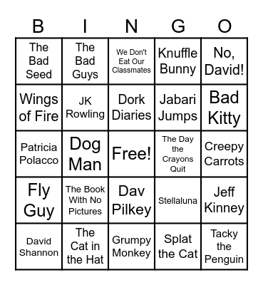 Reading Week BINGO- Soukup 1st Grade Bingo Card