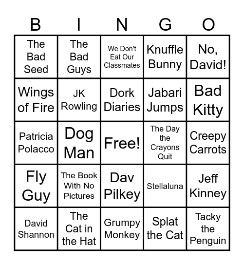 Reading Week BINGO- Soukup 1st Grade Bingo Card
