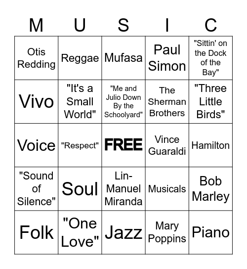 Composer Bingo 2024-2025 Bingo Card