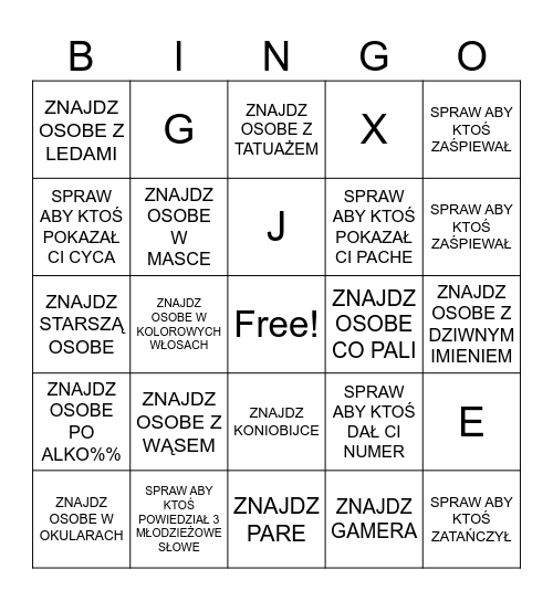 CIPEK BINGO Card