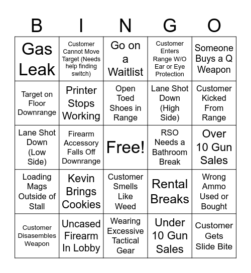 Range USA Bingo Card