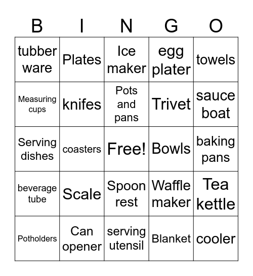 Madalyn Bridal Shower Bingo Card