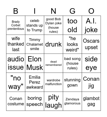 OSCAR BINGO OSCAR BINGO OSCAR BINGO Card