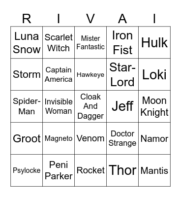 Marvel Rivals Bingo Card