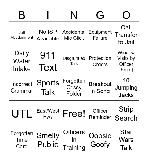 Slow Bingo Card