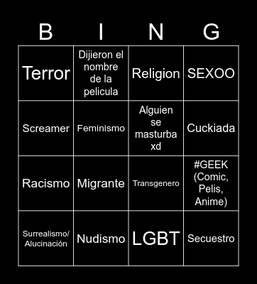 CineAnexo Bingo Card