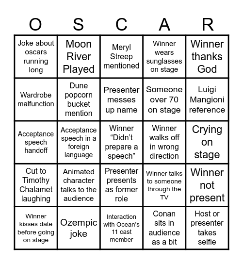 2025 Bingo Card
