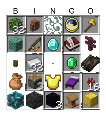 Minecraft Bingo Card