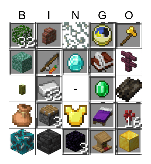 Minecraft Bingo Card