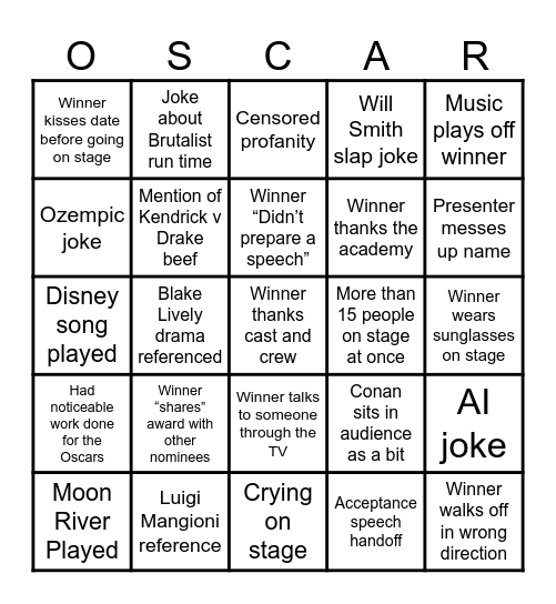 2025 Bingo Card