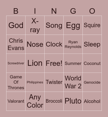 Infinite Craft Bingo Card