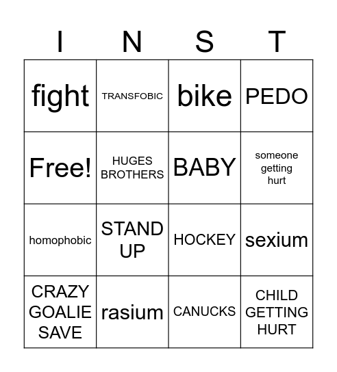 INSTA BINGO Card