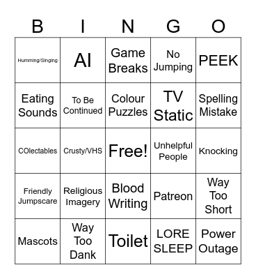SPOOKY BINGO NIGHT Bingo Card