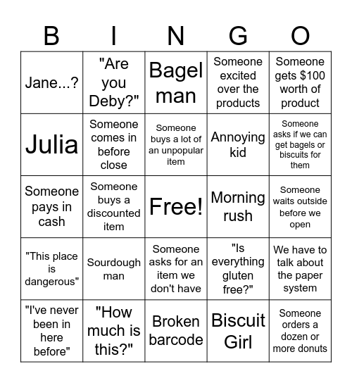 Blue Hummingbird Saturday Bingo Card