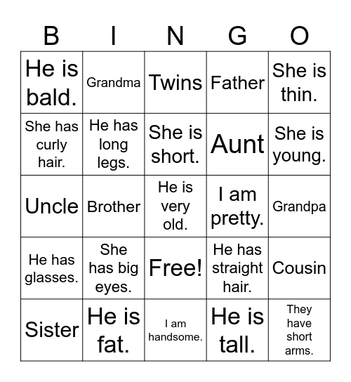 HFD U5 Bingo Card