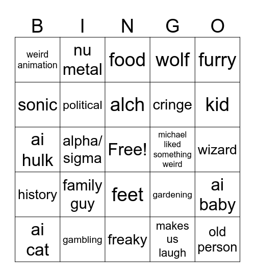 instagram reels Bingo Card