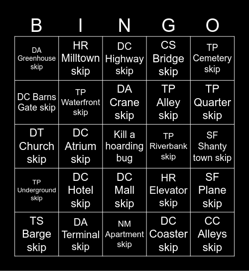 L4D2 Skip Bingo Card