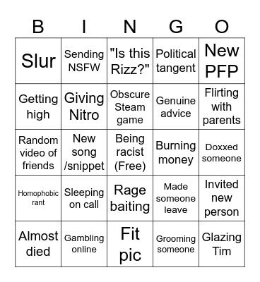 Nicolas Bingo Card Bingo Card