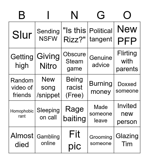 Nicolas Bingo Card Bingo Card