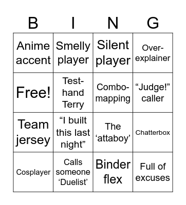 YCS Sydney Bingo Card