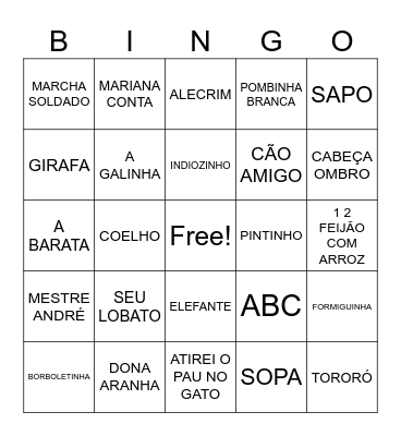 MUSIQUINHAS MIX BINGO! Bingo Card