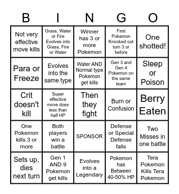 Then we react bingo Dylan EVOLUTIONS Bingo Card