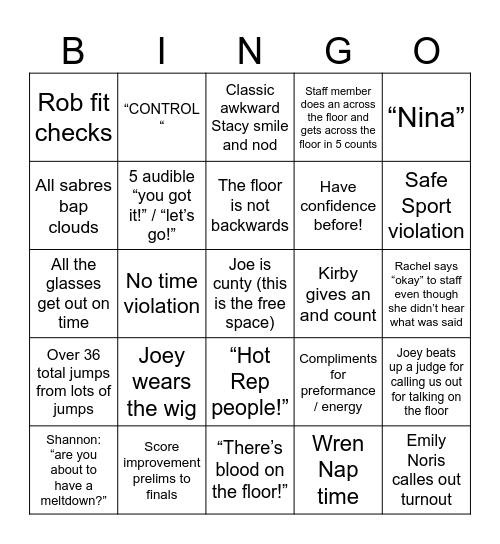 WIG HAS THE SAME LETTERS AS WGI TYPE BINGO Card