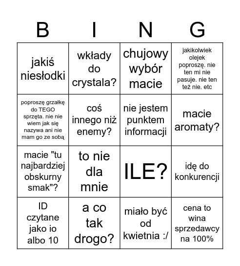 LQDR KLIENCI Bingo Card
