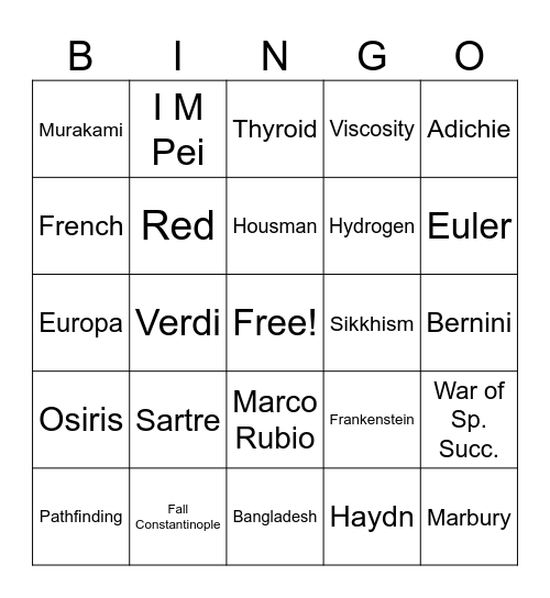 Bingo Card