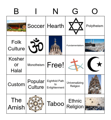 Culture and Religion Review Bingo Card