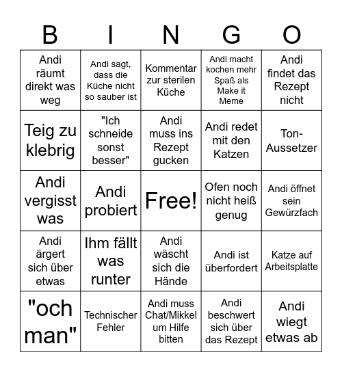 Andi Löffel Fertig Los Bingo Card