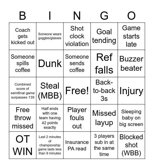 NSIC BINGO Card