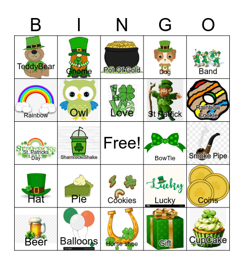 st patricks day bingo Card
