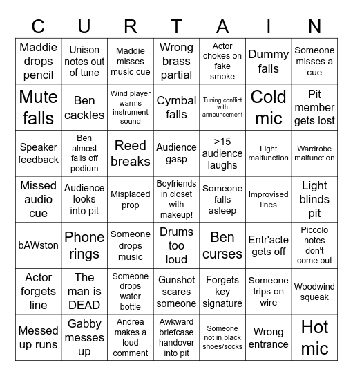 Pit Bingo 2025 Bingo Card