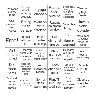 Spring Bingo Card