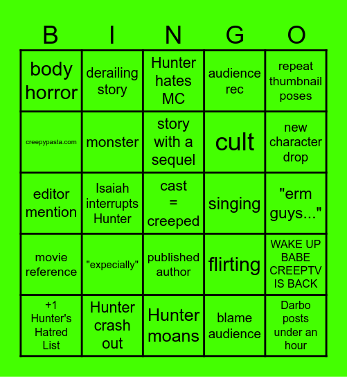 CREEPCAST BIGNO Bingo Card